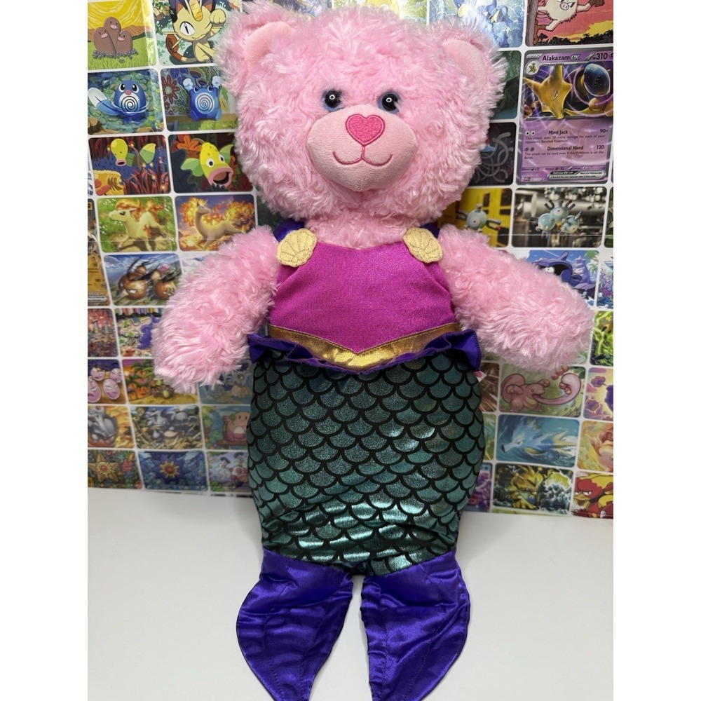 Build-A-Bear Pink Teddy Bear Plush 16" Mermaid Costume Outfit Stuffed Animal